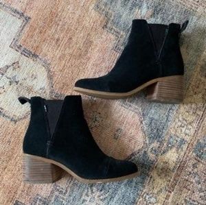 Tom's Everly black suede bootie, everyday all weather boot